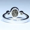 Australian Solid Boulder Opal and Diamond Silver Ring - Size 7 Code CC629