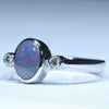 Sterling Silver - Solid Lightning Ridge Black Opal - Natural Diamonds
