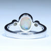 Coober Pedy Crystal Opal and Diamond Silver Ring - Size 7.5 Code CC6231