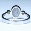 Coober Pedy Solid Opal and Diamond Silver Ring - Size 8.5 Code CC632