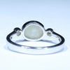 Coober Pedy Solid Opal and Diamond Silver Ring - Size 9 Code CC633