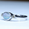 Sterling Silver - Solid Queensland Boulder Opal - Natural Diamonds