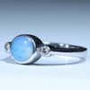 Sterling Silver - Solid Queensland Boulder Opal - Natural Diamonds 