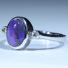 Sterling Silver - Solid Lighting Ridge Black Opal - Natural Diamonds
