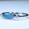 Sterling Silver - Solid Lighting Ridge Black Opal - Natural Diamonds