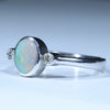 Sterling Silver - Solid Coober Pedy Dark Opal - Natural Diamonds