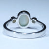 Coober Pedy Solid Opal and Diamond Silver Ring - Size 8.25 Code CC635