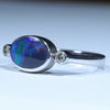 Sterling Silver - Solid Lighting Ridge Black Opal - Natural Diamonds