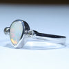 Sterling Silver - Solid Coober Pedy white Opal - Natural Diamonds
