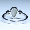 Coober Pedy White Opal and Diamond Silver Ring - Size 7.75 Code CC642