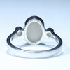 Coober Pedy Solid Opal and Diamond Silver Ring - Size 7 Code CC641