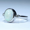 Sterling Silver - Solid Coober Pedy White Opal - Natural Diamonds