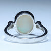 Coober Pedy White Opal and Diamond Silver Ring - Size 8.25 Code CC640