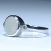 Sterling Silver - Solid Coober Pedy Dark Opal - Natural Diamonds