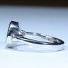 Coober Pedy Solid Opal and Diamond Silver Ring - Size 7 Code CC637