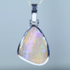 Natural Australian Queensland Pipe Opal Silver and Diamond Pendant