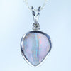 Natural Australian Boulder Opal Silver and Diamond Pendant