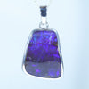 Natural Australian Boulder Opal Silver Pendant