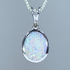 Natural Australian Boulder Opal Silver and Diamond Pendant