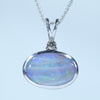 Natural Australian Boulder Opal Silver and Diamond Pendant