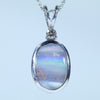 Natural Australian Boulder Opal Silver and Diamond Pendant
