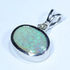 Australian Boulder Opal and Diamond Silver Pendant with Silver Chain (10mm x 8.5mm)  Code - Y376