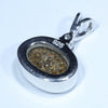 Australian Boulder Opal and Diamond Silver Pendant with Silver Chain (10mm x 8.5mm)  Code - Y376