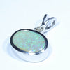 Australian Boulder Opal and Diamond Silver Pendant with Silver Chain (10mm x 8.5mm)  Code - Y376