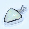 Coober Pedy Solid Opal and Diamond Silver Pendant with Silver Chain (11mm x 11mm) Code - Y382