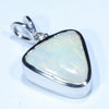 Coober Pedy Solid Opal and Diamond Silver Pendant with Silver Chain (11mm x 11mm) Code - Y382