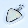 Coober Pedy Solid Opal and Diamond Silver Pendant with Silver Chain (11mm x 11mm) Code - Y382