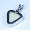 Coober Pedy Solid Opal and Diamond Silver Pendant with Silver Chain (11mm x 11mm) Code - Y382