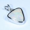 Coober Pedy Solid Opal and Diamond Silver Pendant with Silver Chain (11mm x 11mm) Code - Y382
