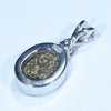 Australian Boulder Opal and Diamond Silver Pendant with Silver Chain (10mm x 8mm)  Code - Y377