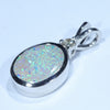 Australian Boulder Opal and Diamond Silver Pendant with Silver Chain (10mm x 8mm)  Code - Y377