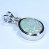 Australian Boulder Opal and Diamond Silver Pendant with Silver Chain (10mm x 8mm)  Code - Y377