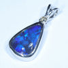 Lightning Ridge Black Opal and Diamond Silver Pendant with Silver Chain (12mm x 8mm) Code - Y375