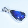 Lightning Ridge Black Opal and Diamond Silver Pendant with Silver Chain (12mm x 8mm) Code - Y375