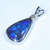 Lightning Ridge Black Opal and Diamond Silver Pendant with Silver Chain (12mm x 8mm) Code - Y375