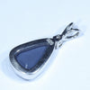 Lightning Ridge Black Opal and Diamond Silver Pendant with Silver Chain (12mm x 8mm) Code - Y375