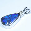 Sterling Silver - Solid Lighting Ridge Black Opal - Natural Diamond