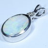 Australian Boulder Opal and Diamond Silver Pendant with Silver Chain (11mm x 8mm)  Code - Y371
