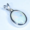 Australian Boulder Opal and Diamond Silver Pendant with Silver Chain (11mm x 8mm)  Code - Y371