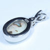 Australian Boulder Opal and Diamond Silver Pendant with Silver Chain (11mm x 8mm)  Code - Y371