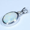 Australian Boulder Opal and Diamond Silver Pendant with Silver Chain (11mm x 8mm)  Code - Y371