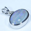 Australian Boulder Opal and Diamond Silver Pendant with Silver Chain (8mm x 12mm)  Code - Y395