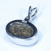 Australian Boulder Opal and Diamond Silver Pendant with Silver Chain (8mm x 12mm)  Code - Y395