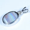Australian Boulder Opal and Diamond Silver Pendant with Silver Chain (11mm x 7.5mm)  Code - Y378