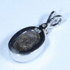 Australian Boulder Opal and Diamond Silver Pendant with Silver Chain (11mm x 7.5mm)  Code - Y378