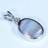 Australian Boulder Opal and Diamond Silver Pendant with Silver Chain (11mm x 7.5mm)  Code - Y378